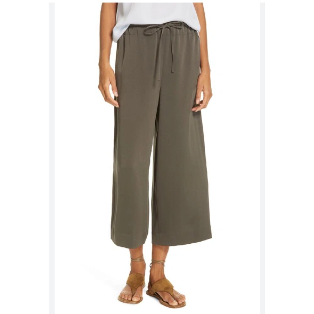 VINCE Cropped Satin Drawstring Pants